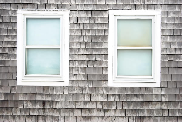 Weathered cedar shake siding